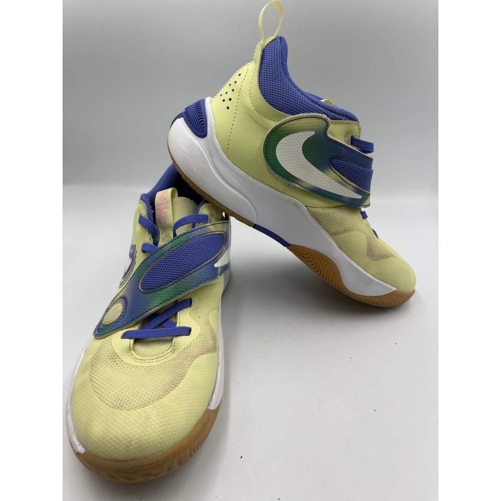 Nike Team Hustle D 11 GS Mid Top Sneakers 6.5Y Blue/Yellow FN6676-300